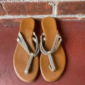 Made in Italy Toscanella sandals with diamond straps size 7